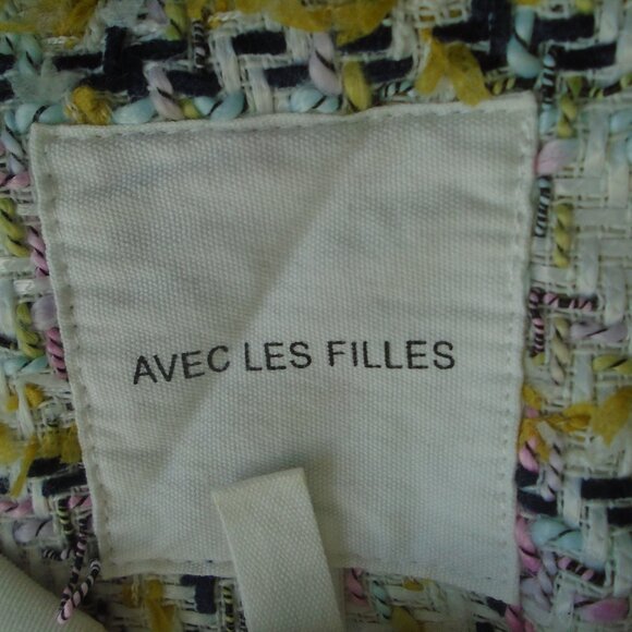 Avec Les Filles Womens Tweed Skorts Suit Size XL Beige - Picture 2 of 6